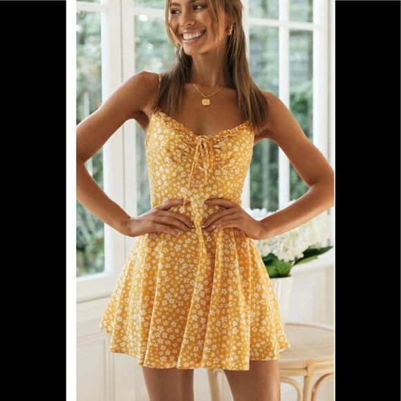 ZAFUL Floral Print Front Tie Mini Sundress - Picture 1 of 11